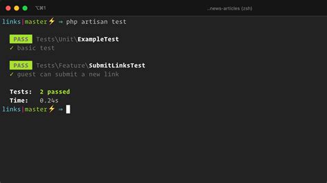 laravel test database